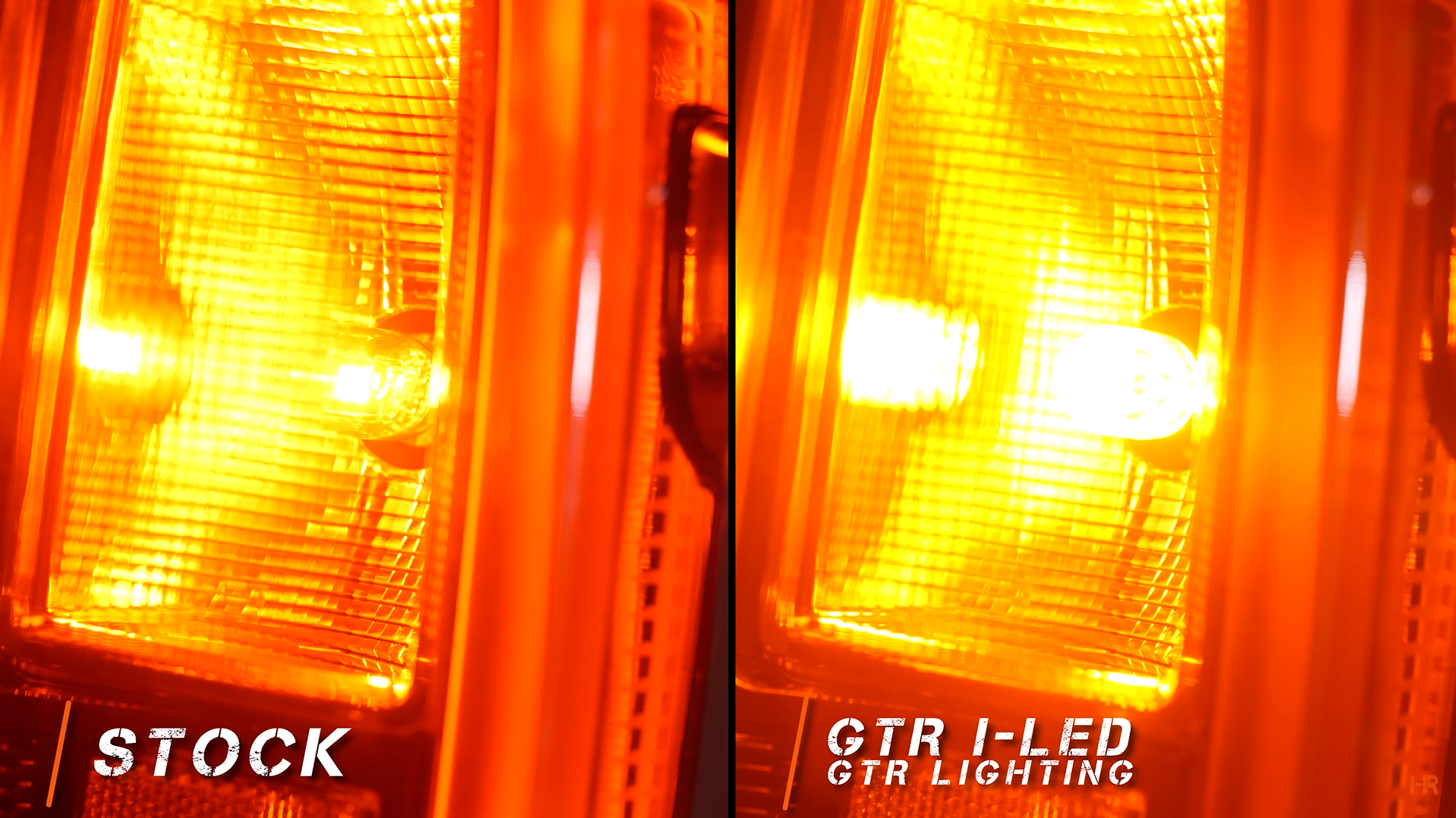 GTR lighting ILED Rear comparison stock turn signal