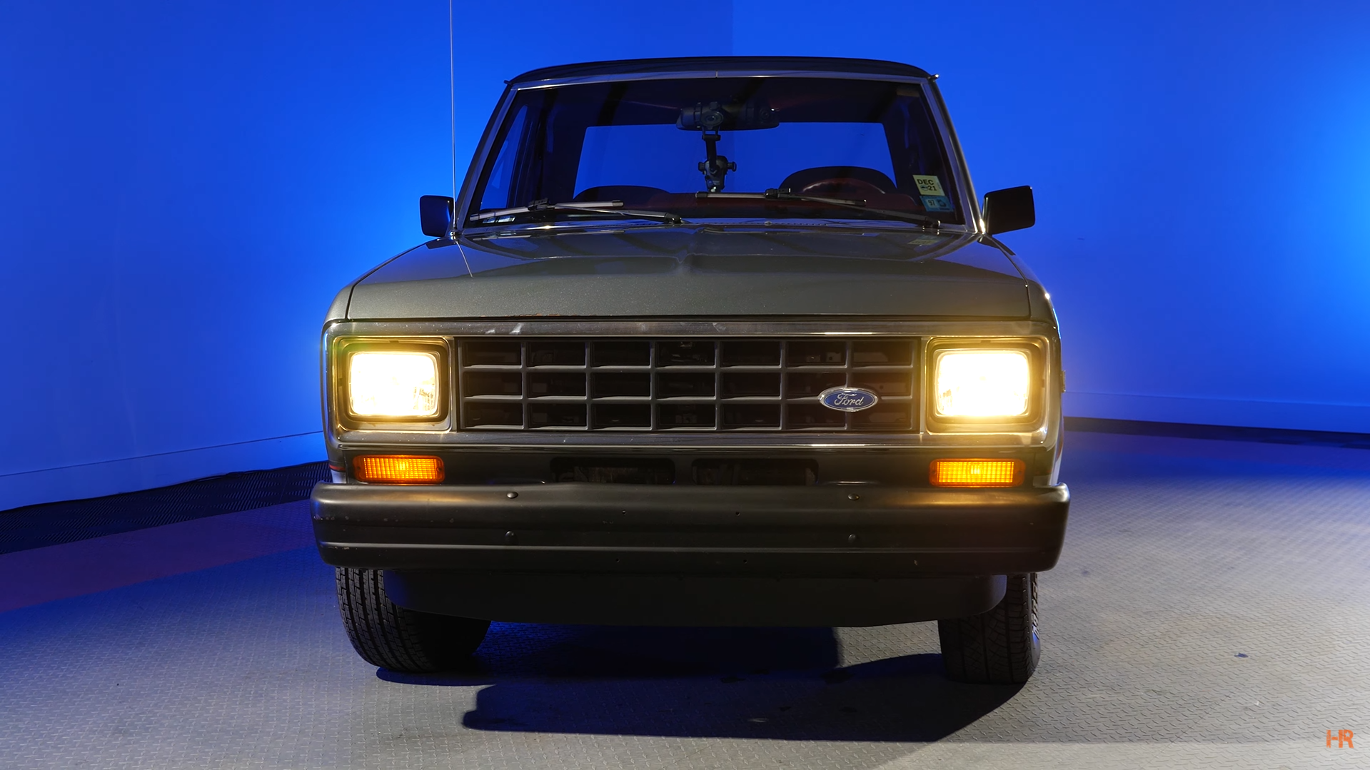 A Ford pickup with LED Holley RetroBright Headlights.