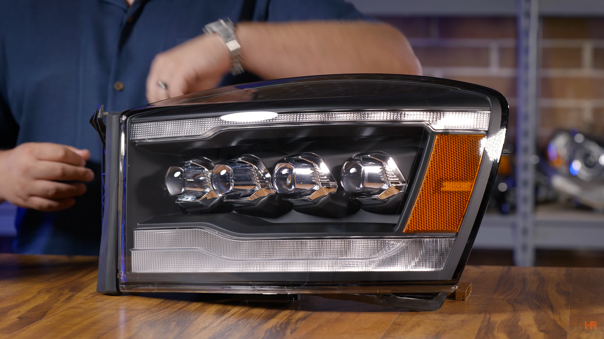 The Alpharex Nova LED headlight for the Dodge Ram HD.
