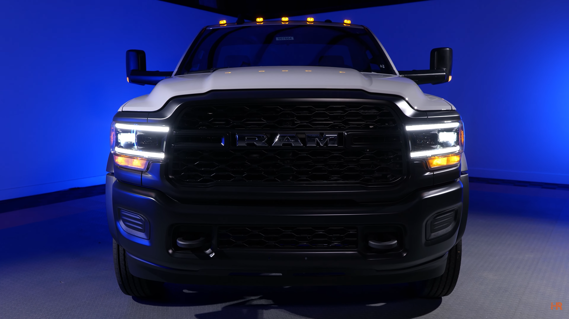 The front of a Dodge Ram HD with Morimoto XB Hybrid Headlights.