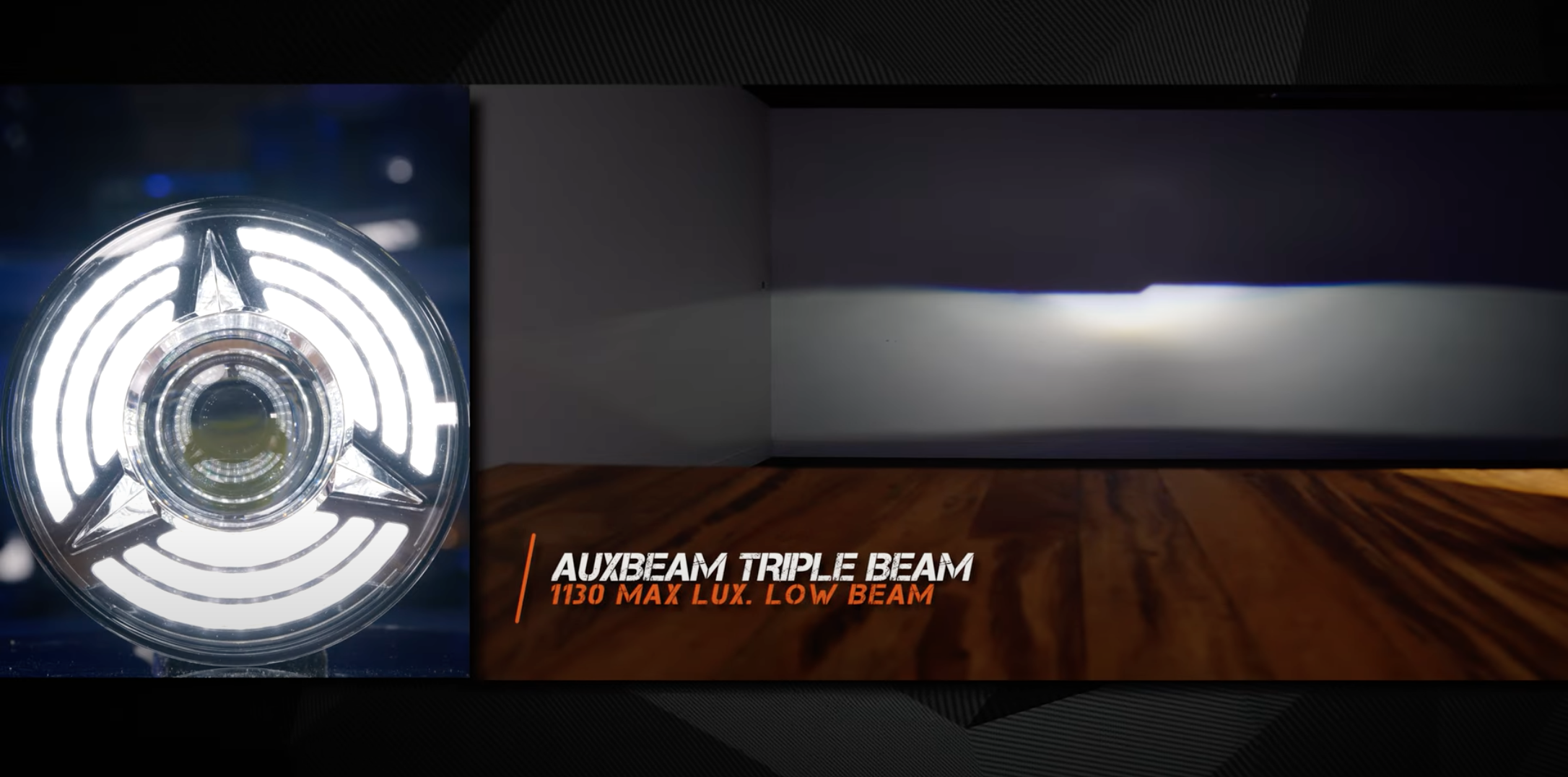 Auxbeam Triple Beam Comparison Test Motorcycle Jeep Wrangler 7-Inch Round LED Headlight 